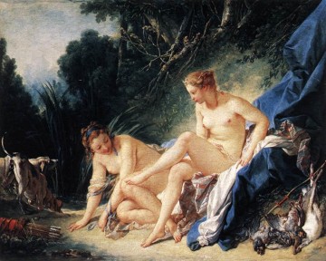 Diana resting after her Bath Francois Boucher classic Rococo Oil Paintings